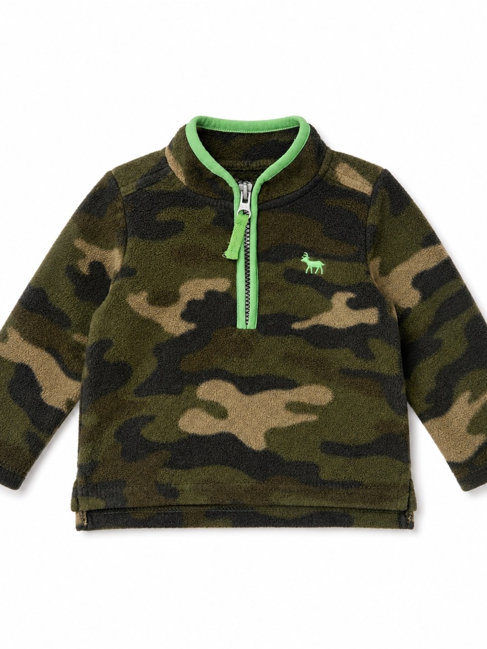 Carter's Green Camo Quarter-Zip Fleece Pullover
